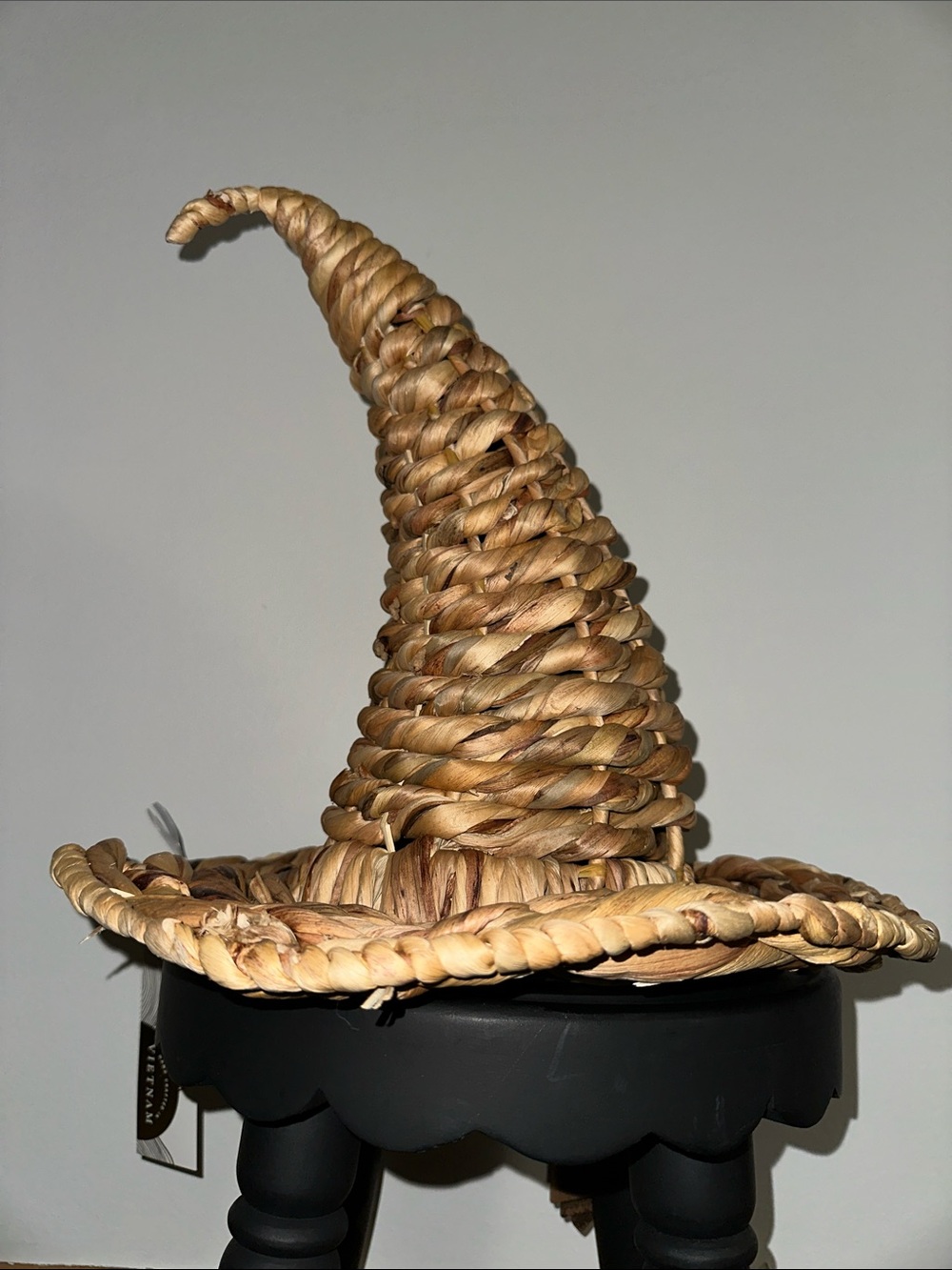 Rustic Woven Witch Hat - Natural Brown Halloween Hat